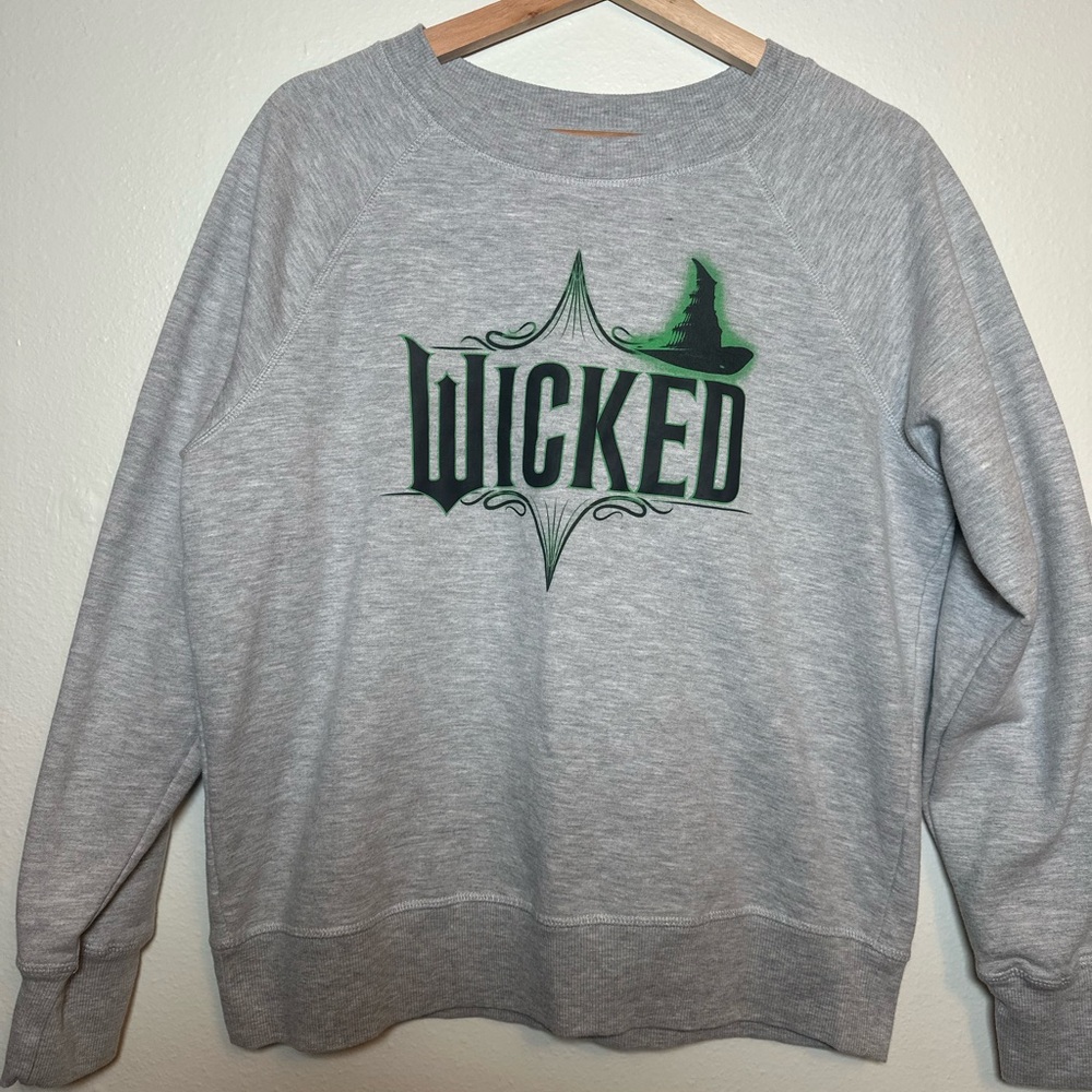 Hybrid Apparel Gray and Green Wicked‎ Crewneck Sweater size M